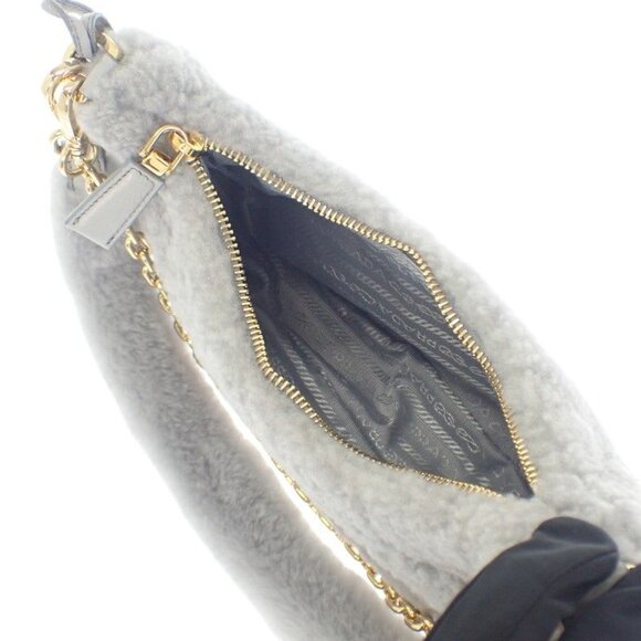 Prada Re-edition Shearling Mini 1 Bc204 2 EC9 F0591 Shoulder Bag 3-Way Bag Fur - Picture 9 of 10